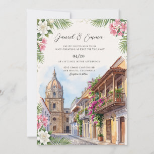 Cartagena Colombia Skyline Wedding Invitation