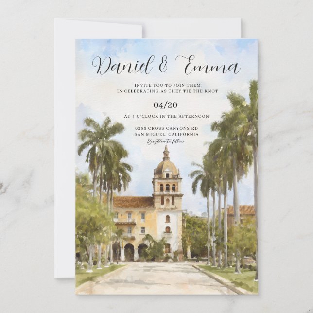 Cartagena Colombia Skyline Wedding Invitation (Front)