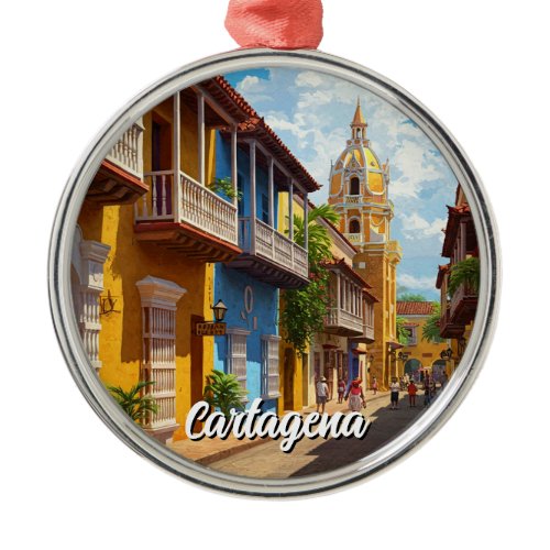Cartagena Colombia Travel Metal Ornament