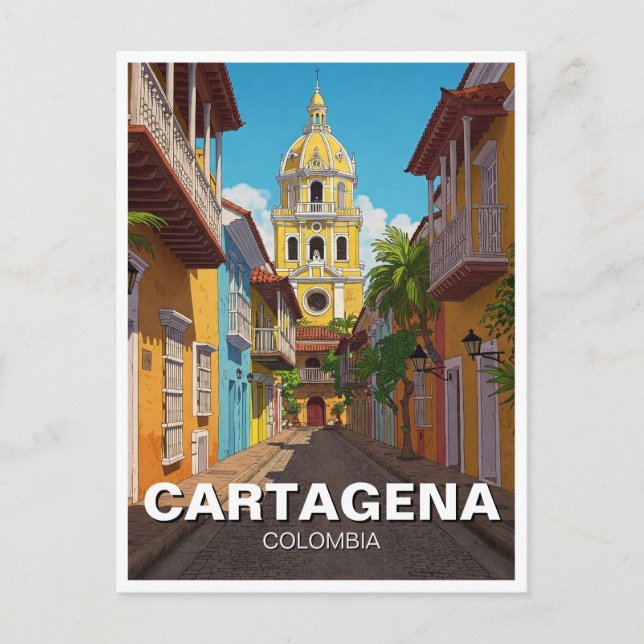 Cartagena Colombia Travel Postcard (Front)