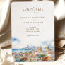 Cartagena Columbia Skyline Travel Save-the-Date Invitation