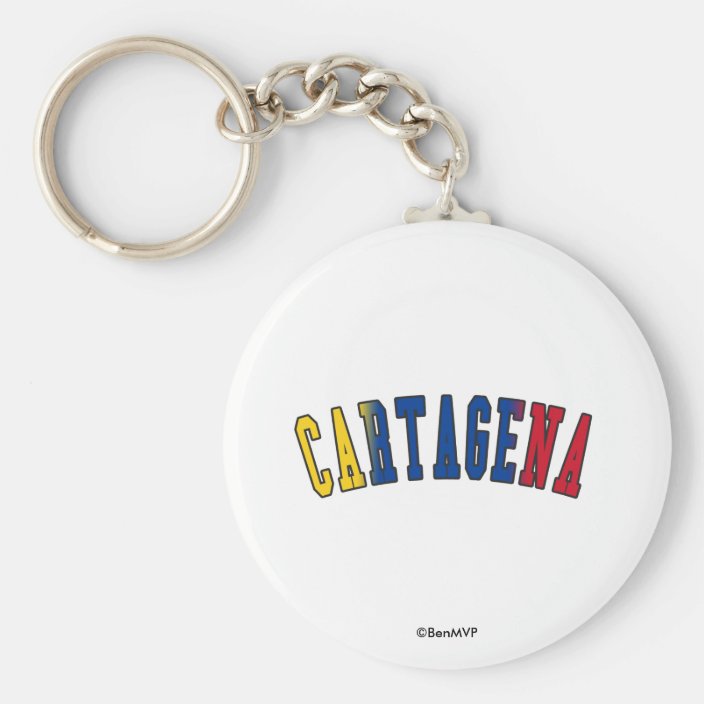 Cartagena in Colombia National Flag Colors Keychain