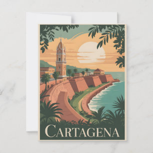 Cartagena vintage postcard
