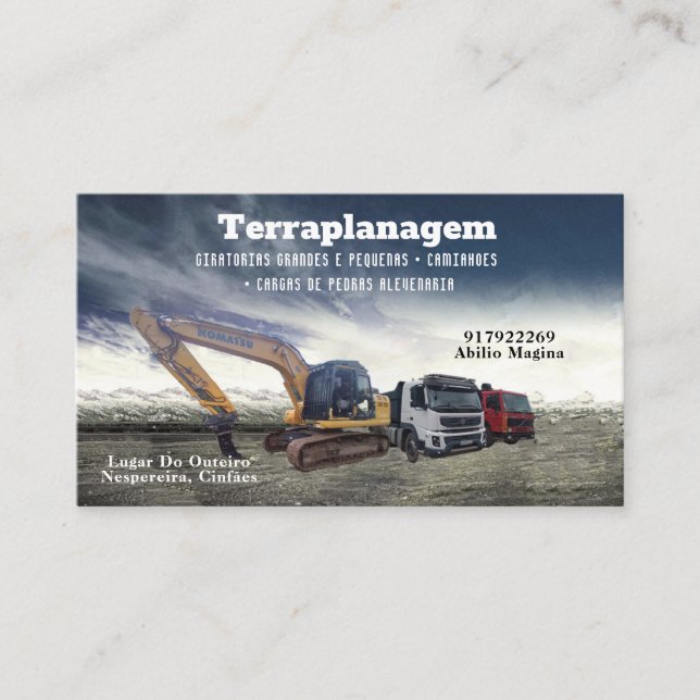 Cartão de visita Bulldozer Business Card (Front)