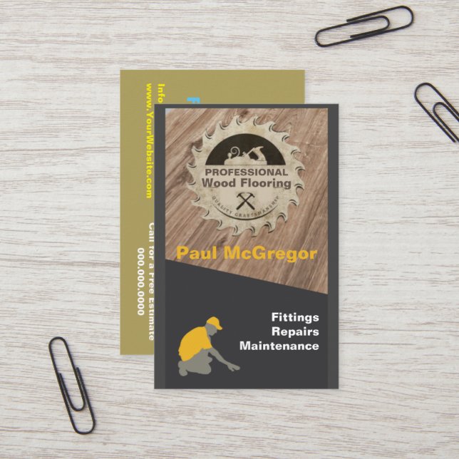 Cartão De Visita Professional Flooring Business Card (Front/Back In Situ)