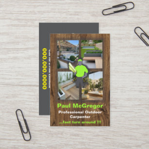 Cartão De Visita Professional Outdoor Carpenter Bu Business Card