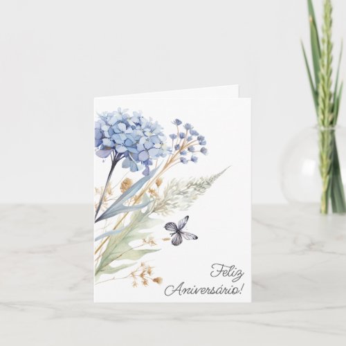 Carto em Portugues Birthday Card Wildflowers