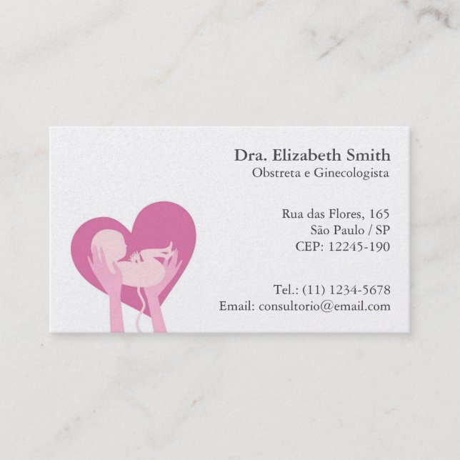 Cartão para Obstetra e Ginecologista Business Card (Front)