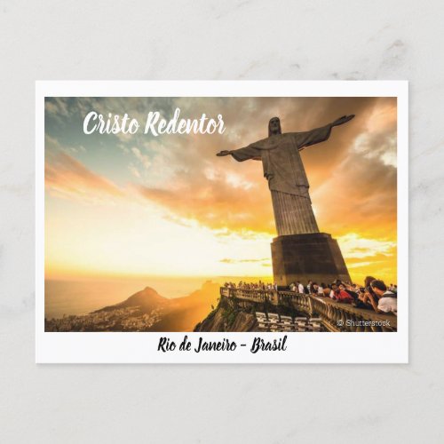 Carto Postal Cristo Redentor _ Rio de Janeiro Postcard