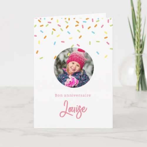 Carte de joyeux anniversaire avec photo et ppites card