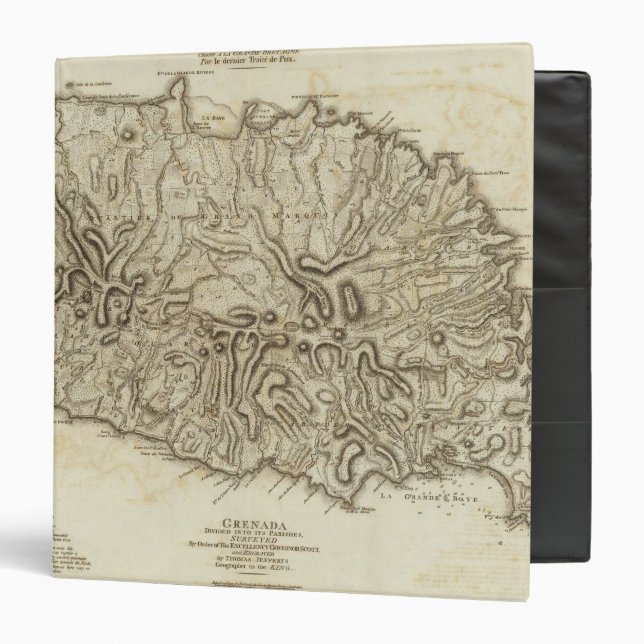 Carte de l'Isle de la Grenade 3 Ring Binder (Front/Inside)