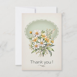 Carte de remerciement simple, Daisy Day Wishes Thank You Card