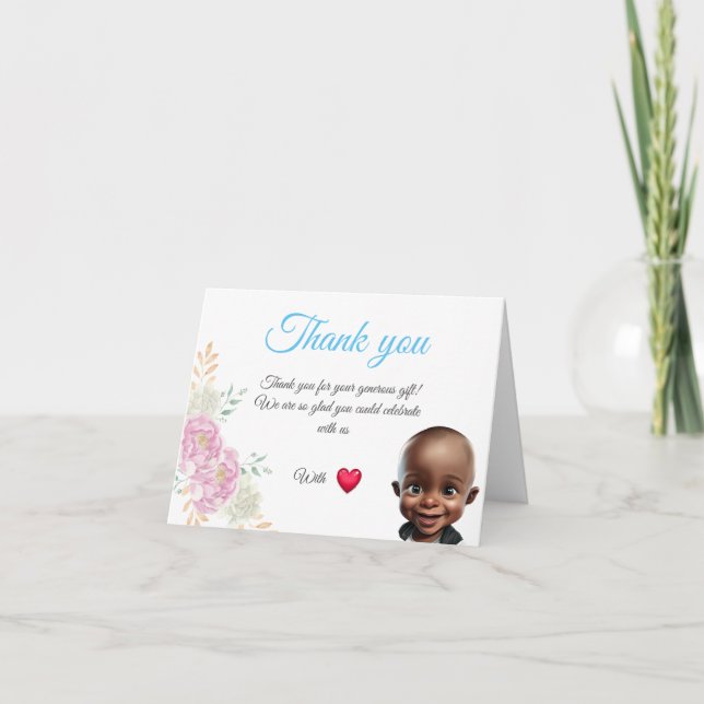 Carte De Remerciements Cadeau bébé Thank You Card (Front)