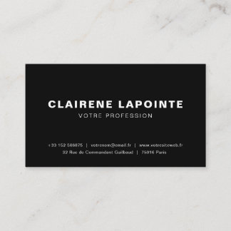 Carte de visite élégante noir et blanc modèle business card