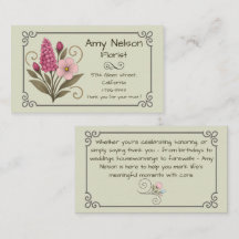 Carte de visite, Flower Shop, Floral Services.