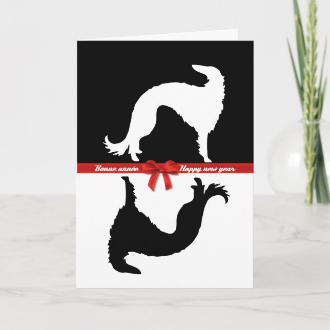 Carte de vœux Barzoï YIN Holiday Card (Front)