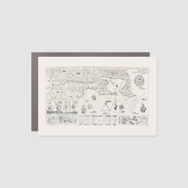 Carte Française Canada (Québec) par Champlain 1612 Car Magnet (Front)