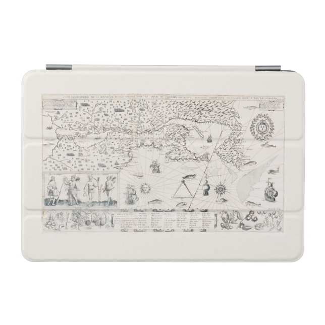 Carte Française Canada (Québec) par Champlain 1612 iPad Mini Cover (Horizontal)