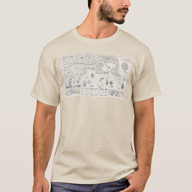 Carte Française Canada (Québec) par Champlain 1612 T-Shirt (Front)