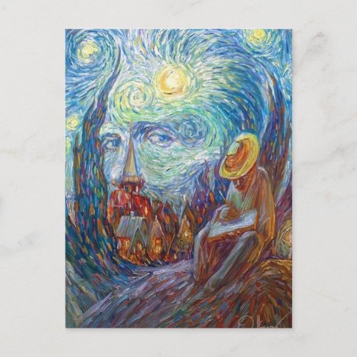 Carte illusion Van Gogh nuit Postcard