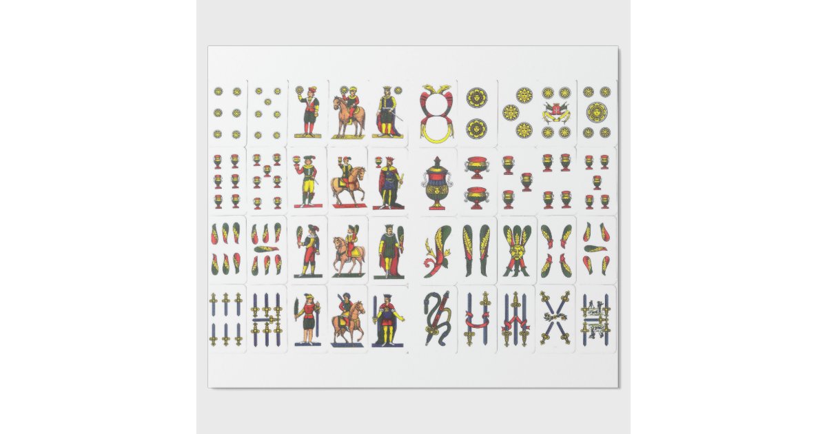 Carte Napoletane Wrapping Paper Zazzle Com