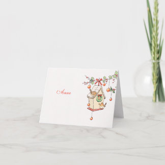 Carte Noël rouge gorge décoration de table Card