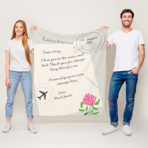 Carte Postale custom message personal love note Fleece Blanket