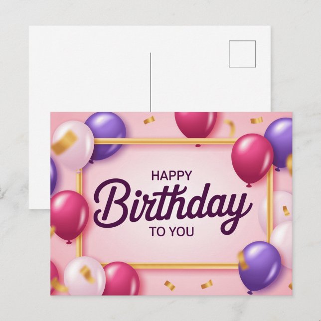 Carte Postale Happy Birthday 2026 -7 Postcard (Front/Back)