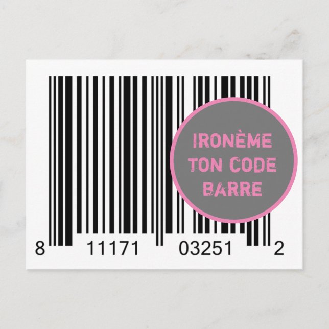 Carte Postale Ironème « Ironème ton code-barre » Postcard (Front)
