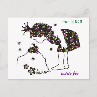 Carte postale jolie petite fée grenouille postcard