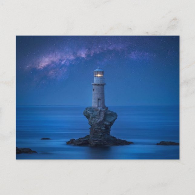 Carte Postale Phare Tourlitis - Ile d’Andros - Grè Postcard (Front)