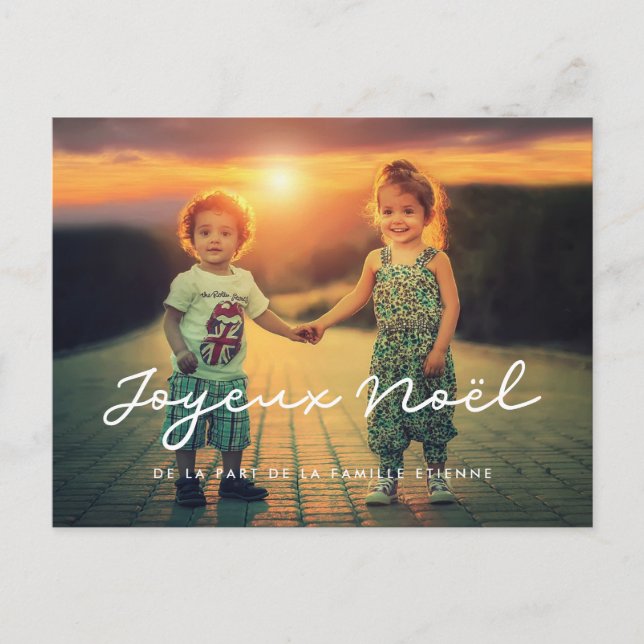 Carte postale photo personnalisable Joyeux Noël Postcard (Front)