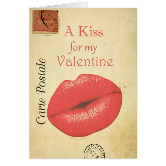 Carte Postale Valentine Kiss Cards (Front)