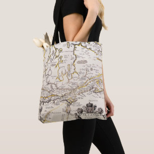 Carte Québec Nouvelle-France Canada par Français Tote Bag