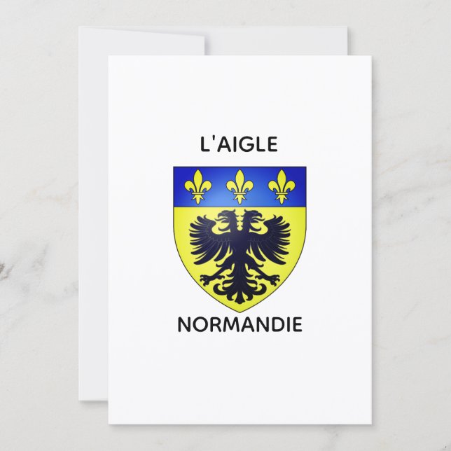 Carte simple - Blason de L'Aigle - Normandie (Front)