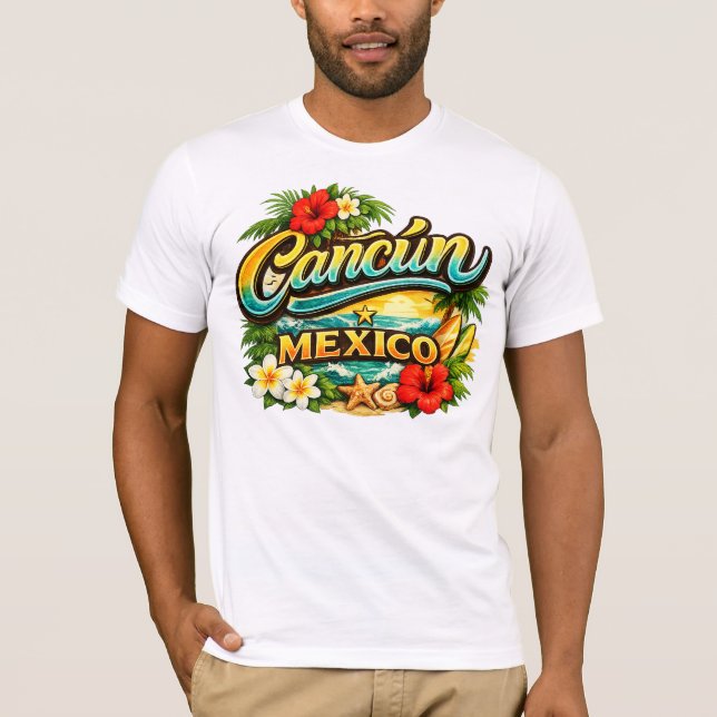 CARTEL BIENVENIDA CANCUN C/FLORES T-Shirt (Front)