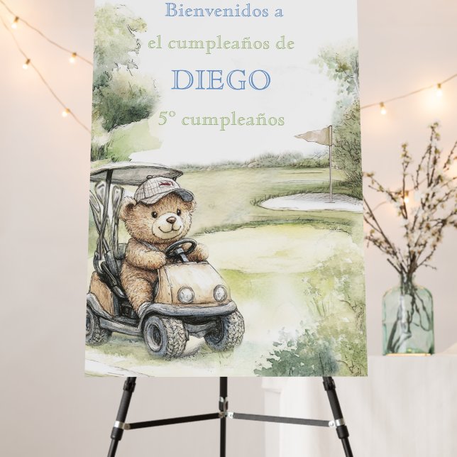 Cartel De Bienvenida Para Fiesta De Golf Foam Board (In Situ (Stand))