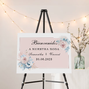 Carteles de Bienvenida en Azul a nuestra Boda Foam Board