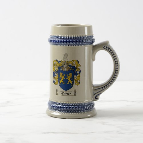 Carter Coat of Arms Stein  Carter Family Crest