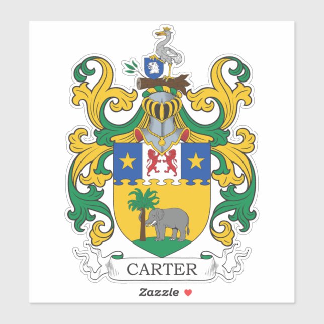 Carter Coat of Arms Sticker (Sheet)