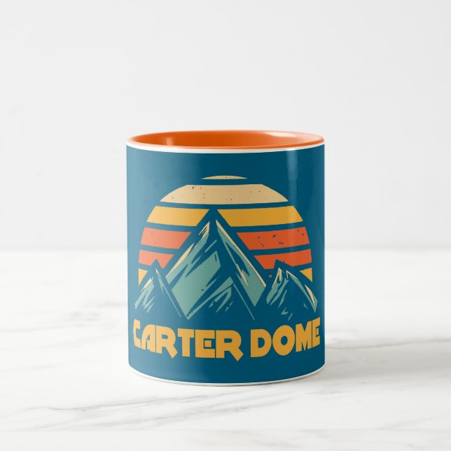 Carter Dome New Hampshire Retro Turquoise Two-Tone Coffee Mug (Center)