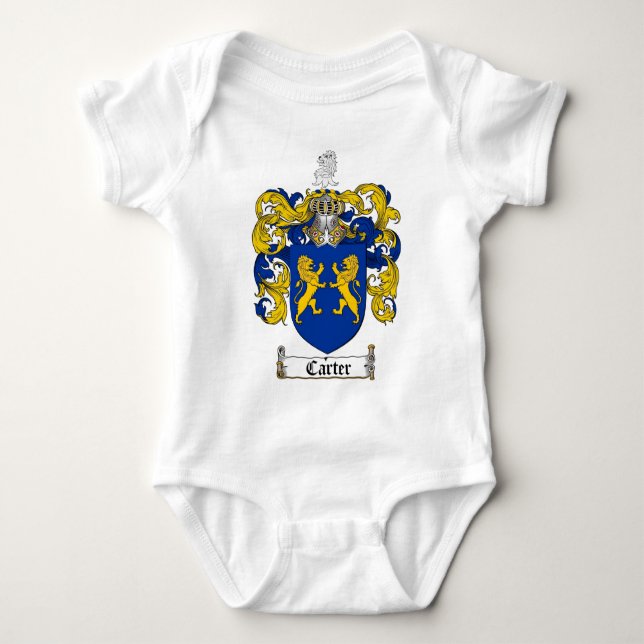 CARTER FAMILY CREST -  CARTER COAT OF ARMS BABY BODYSUIT (Front)