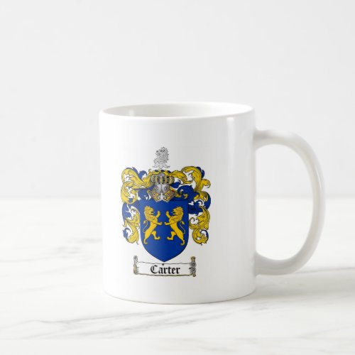 CARTER FAMILY CREST _  CARTER COAT OF ARMS COFFEE MUG