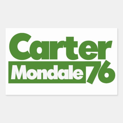 Carter Mondale 1976 Retro Politics Rectangular Sticker