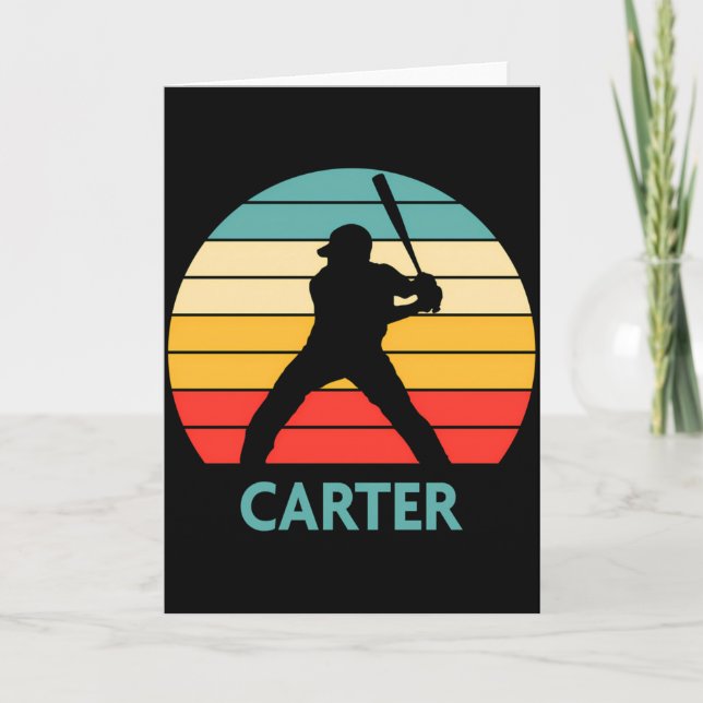 Carter Name Gift Personalized Baseball T Shirt  Card (Front)