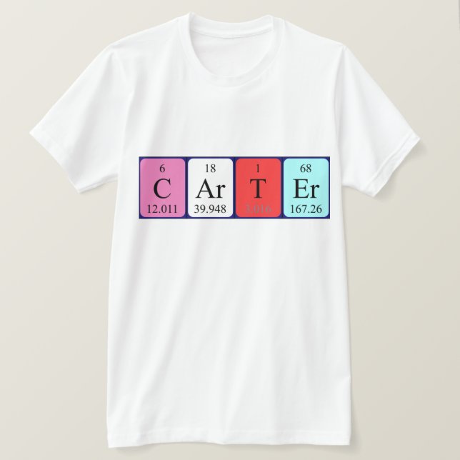 Carter periodic table name shirt (Design Front)