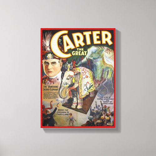 Carter The Great Restored Vintage Magician Poster Canvas Print