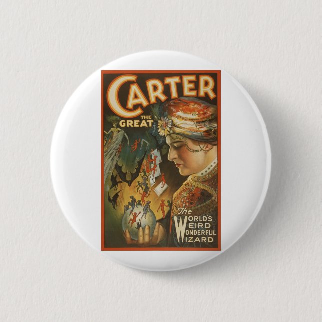 Carter the Great - The World's Weird Wizard Pinback Button (Front)