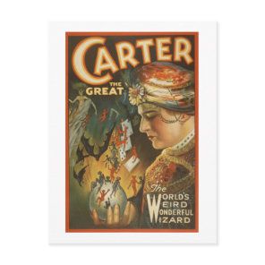 Carter the Great - The World's Weird Wizard Postcard