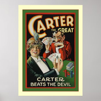 Carter The Great ~ Vintage Magician Poster by VintageFactory at Zazzle